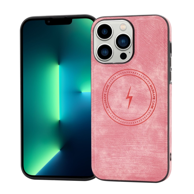 

For iPhone 13 Pro Max Side PU Hybrid TPU Magsafe Phone Case(Pink)