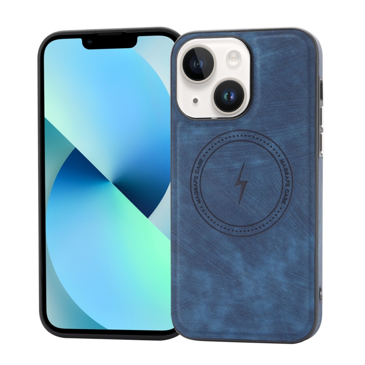 

For iPhone 13 Side PU Hybrid TPU Magsafe Phone Case(Blue)
