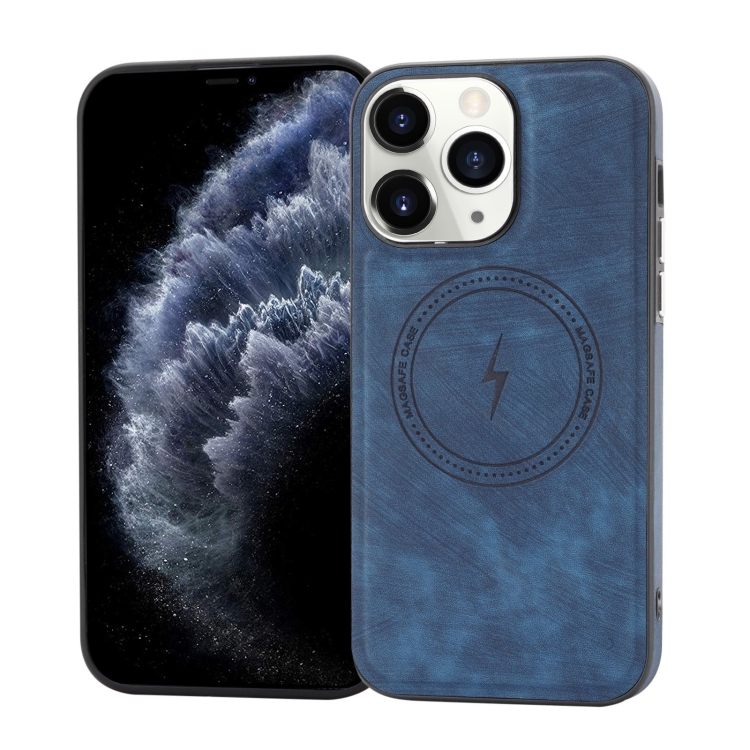 

For iPhone 11 Pro Side PU Hybrid TPU Magsafe Phone Case(Blue)