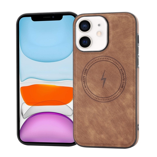 

For iPhone 11 Side PU Hybrid TPU Magsafe Phone Case(Brown)