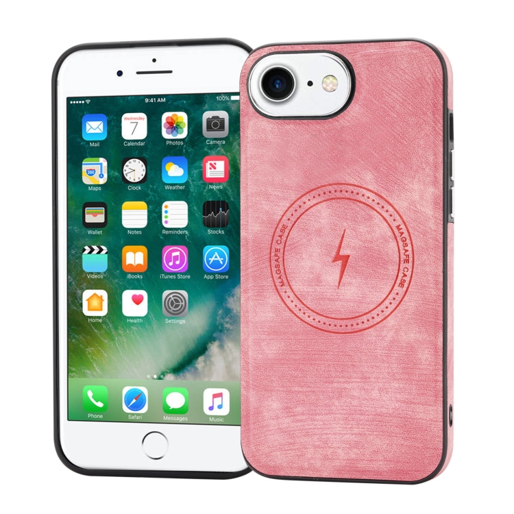 

For iPhone SE 2022 / 2020 / 8 / 7 Side PU Hybrid TPU Magsafe Phone Case(Pink)