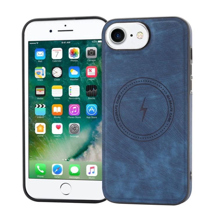 

For iPhone SE 2022 / 2020 / 8 / 7 Side PU Hybrid TPU Magsafe Phone Case(Blue)