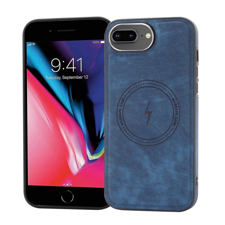 

For iPhone 8 Plus / 7 Plus Side PU Hybrid TPU Magsafe Phone Case(Blue)