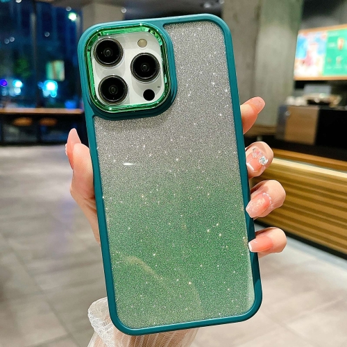 

For iPhone 14 Gradient Glitter Electroplating Acrylic Phone Case(Green)