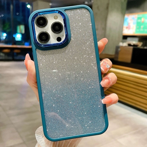 

For iPhone 12 Pro Gradient Glitter Electroplating Acrylic Phone Case(Blue)