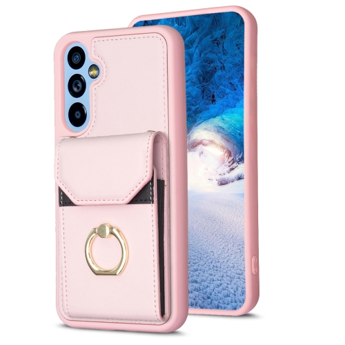 

For Samsung Galaxy A14 4G/5G BF29 Organ Card Bag Ring Holder Phone Case(Pink)