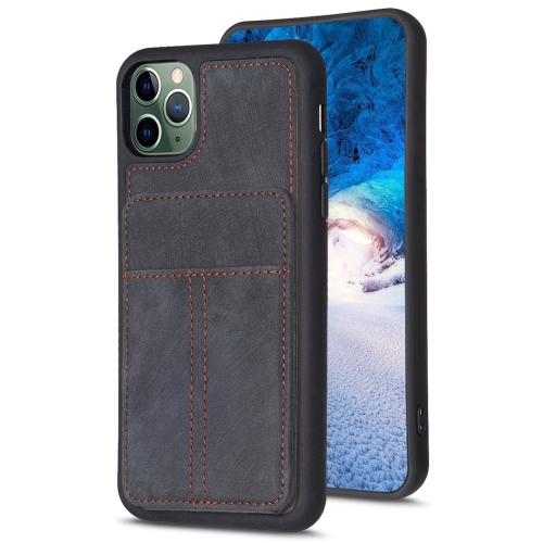 

For iPhone 11 Pro Max BF28 Frosted Card Bag Phone Case with Holder(Black)