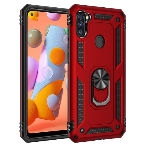 

For Samsung Galaxy A11 (US Version) Shockproof TPU + PC Protective Case with 360 Degree Rotating Holder(Red)