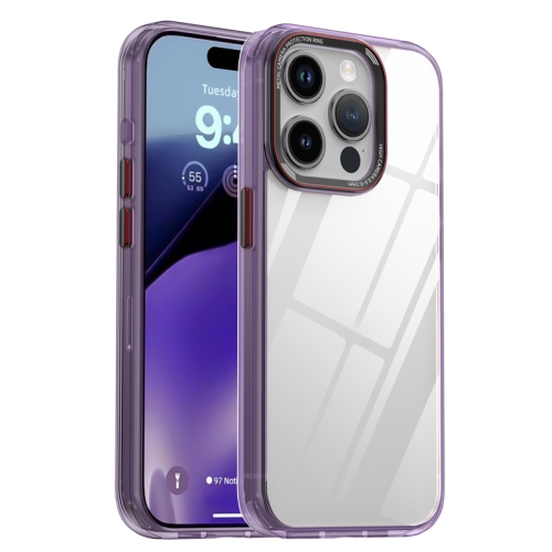 

For iPhone 15 Pro iPAKY MG Series Transparent PC+TPU Phone Case(Transparent Purple)