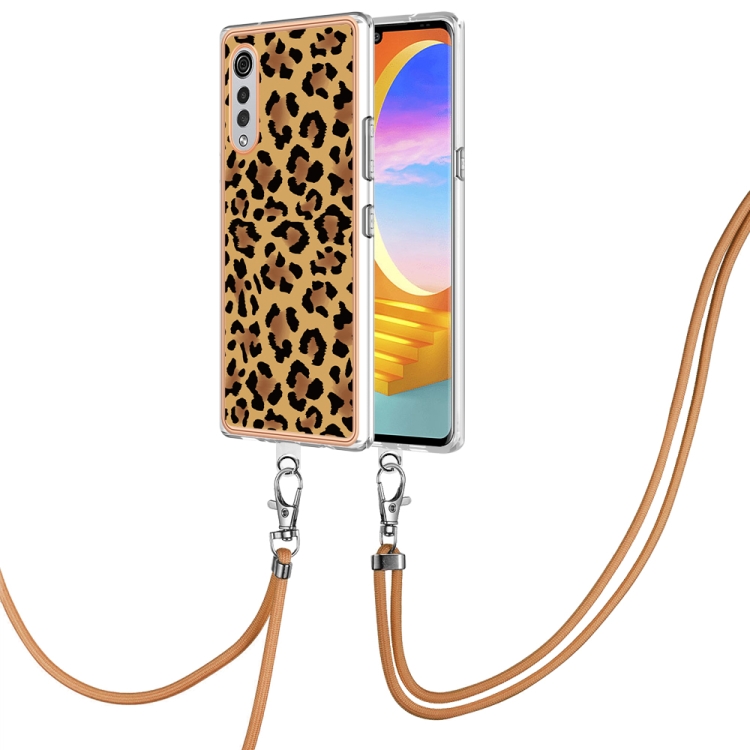 

For LG Velvet 5G / 4G Electroplating Dual-side IMD Phone Case with Lanyard(Leopard Print)