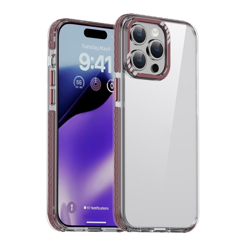 

For iPhone 15 Pro iPAKY MT Series Transparent PC+TPU Phone Case(Dark Red)