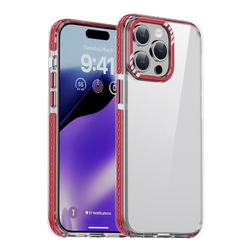 

For iPhone 15 Pro iPAKY MT Series Transparent PC+TPU Phone Case(Red)