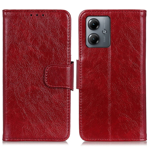 

For Motorola Moto G14 4G Nappa Texture Flip Leather Phone Case(Red)