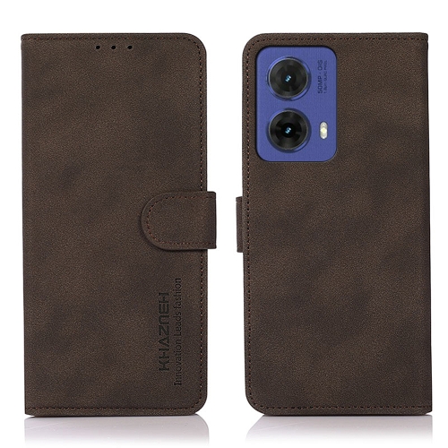 For Motorola Moto G85 KHAZNEH Matte Texture Leather Phone Case(Brown)