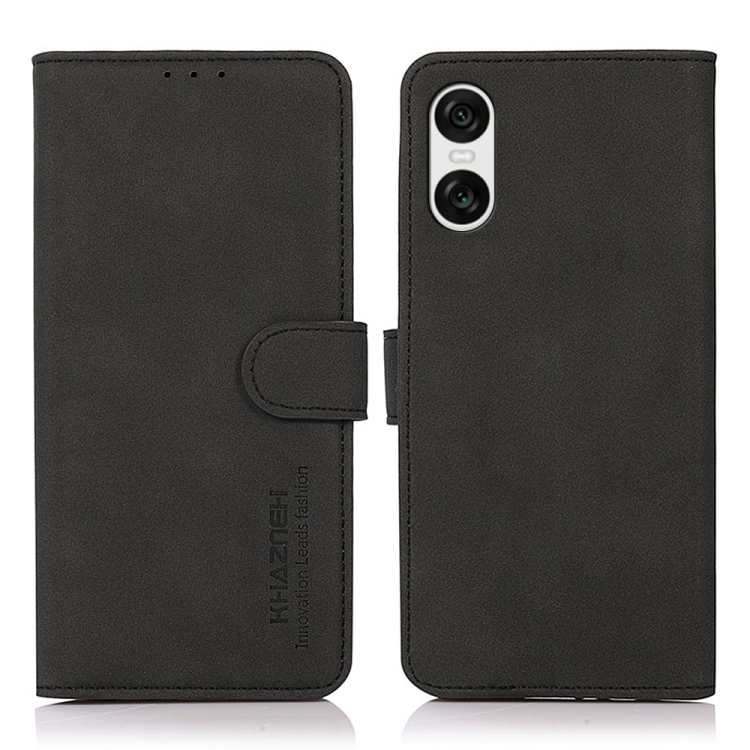 

For Sony Xperia 10 VI KHAZNEH Matte Texture Leather Phone Case(Black)