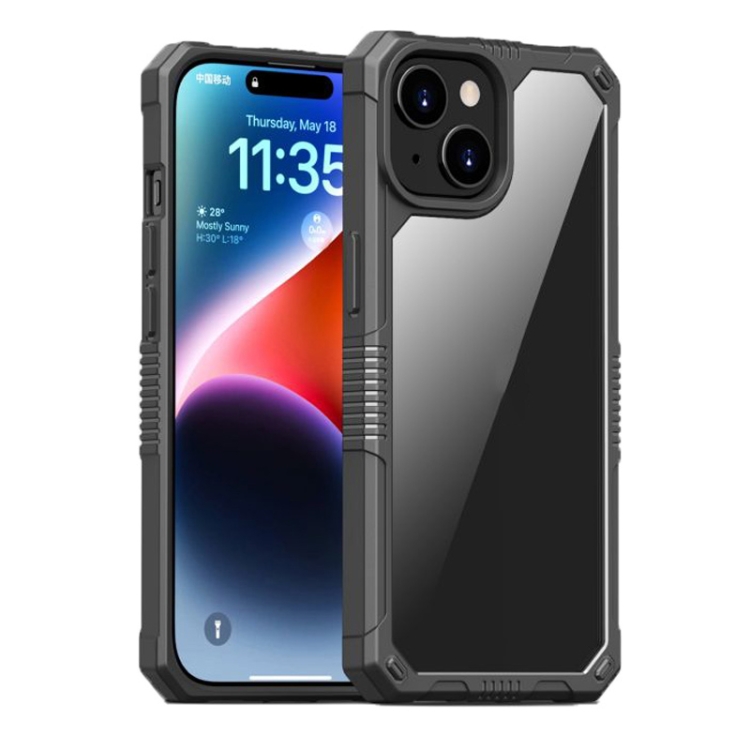 

For iPhone 15 Plus iPAKY Guard Series Transparent PC+TPU Phone Case(Grey)