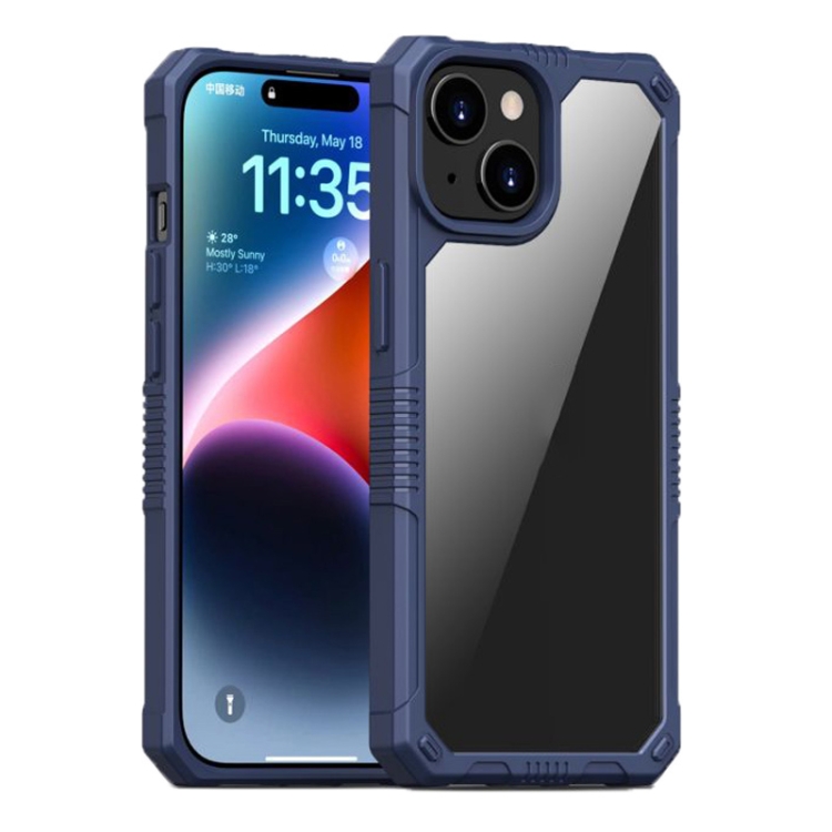 

For iPhone 15 Plus iPAKY Guard Series Transparent PC+TPU Phone Case(Blue)