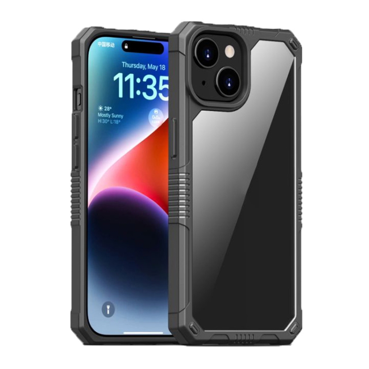 

For iPhone 15 iPAKY Guard Series Transparent PC+TPU Phone Case(Grey)