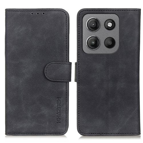 

For Motorola Moto G15 4G / G05 KHAZNEH Retro Texture Leather Phone Case(Black)