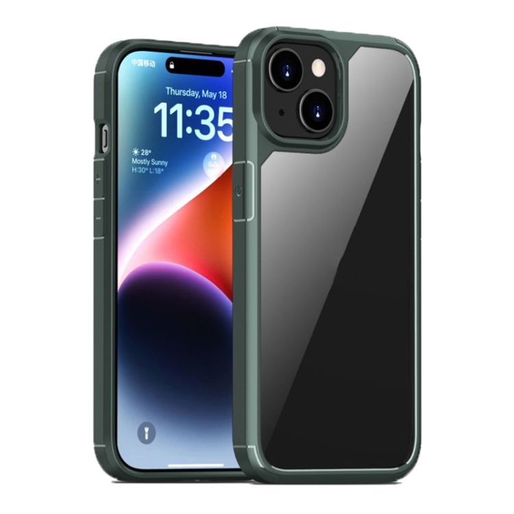 

For iPhone 15 iPAKY YJ Series Transparent PC+TPU Phone Case(Green)