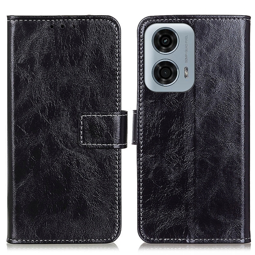 

For Motorola Moto G24 Power Retro Crazy Horse Texture Leather Phone Case(Black)
