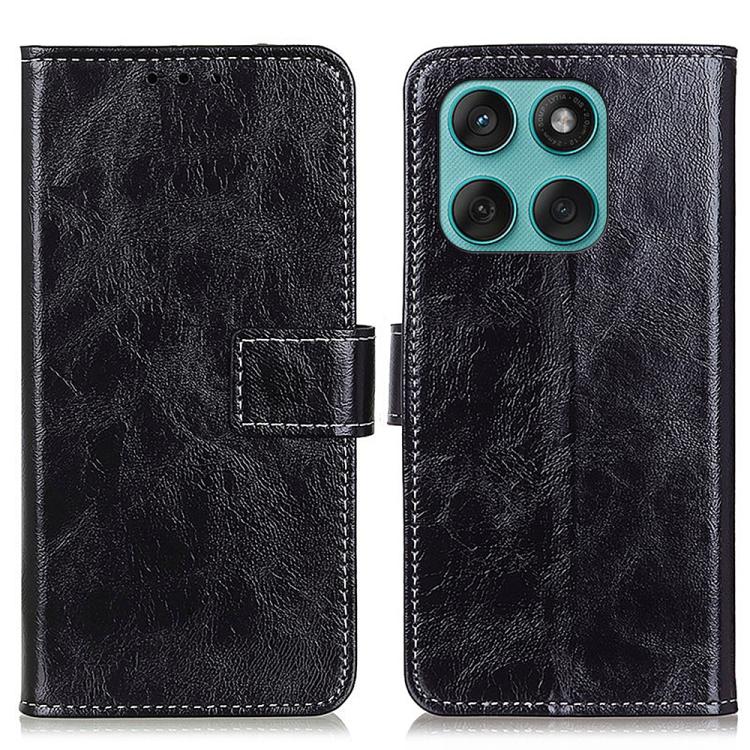 

For Motorola Edge 60 Fusion / 60 Retro Crazy Horse Texture Leather Phone Case(Black)