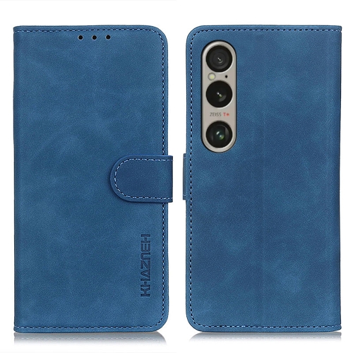 

For Sony Xperia 1 VI KHAZNEH Retro Texture Horizontal Flip Leather Phone Case(Blue)