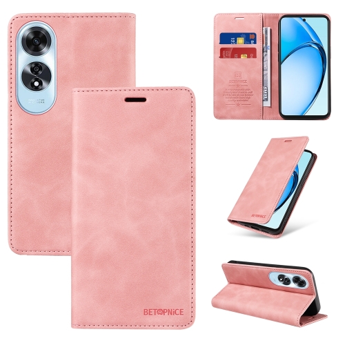 

For OPPO A60 4G Global BETOPNICE Suction RFID Anti-theft Leather Phone Case(Pink)