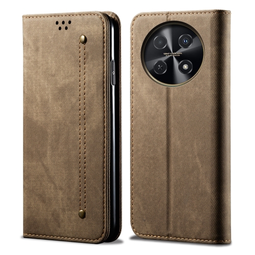 

For Huawei nova 12i 4G Global Denim Texture Leather Phone Case(Khaki)