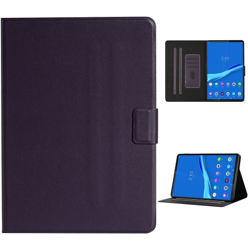 

For Lenovo Tab M10 Plus Solid Color Horizontal Flip Leather Case with Card Slots & Holder & Sleep / Wake-up Function(Purple)