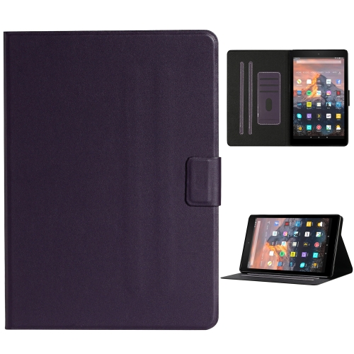 

For Amazon Kindle Paperwhite 4 (2018) /3 /2 /1 Solid Color Horizontal Flip Leather Case with Card Slots & Holder & Sleep / Wake-up Function(Purple)
