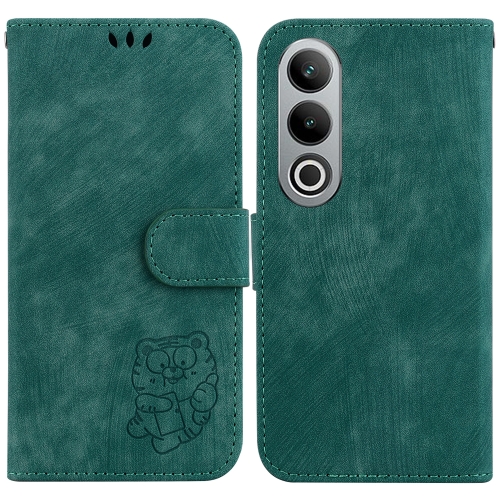 

For OnePlus Nord CE4 5G Little Tiger Embossed Leather Phone Case(Green)