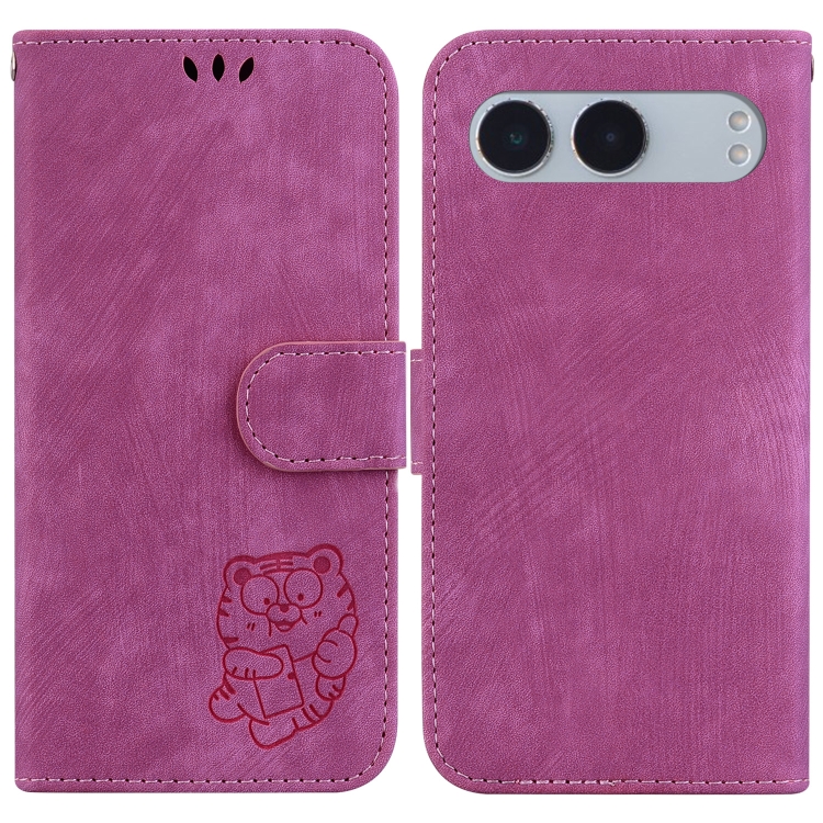 

For OnePlus Nord 4 Little Tiger Embossed Leather Phone Case(Rose Red)