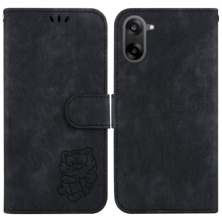 

For OnePlus Ace 5 Racing / Nord CE5 Little Tiger Embossed Leather Phone Case(Black)