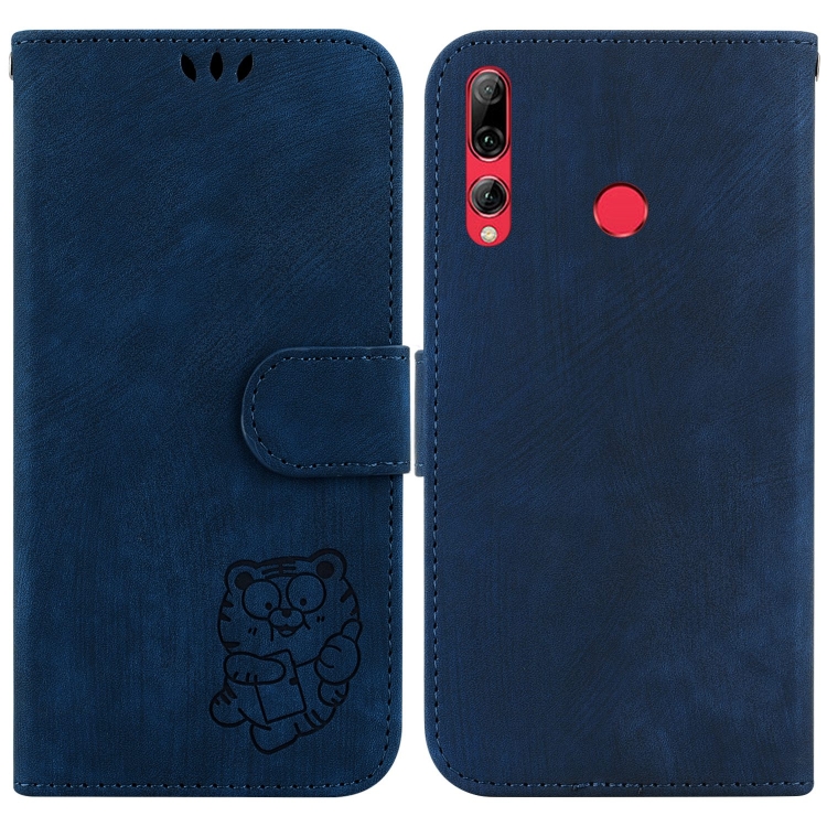 

For Huawei P Smart Z Little Tiger Embossed Leather Phone Case(Dark Blue)