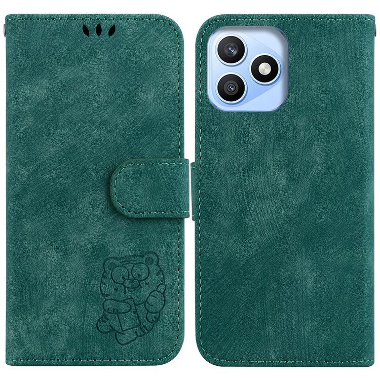 

For Honor X8d 4G Little Tiger Embossed Leather Phone Case(Green)