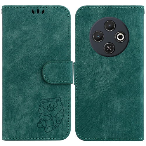 

For Tecno Spark 30C Little Tiger Embossed Leather Phone Case(Green)