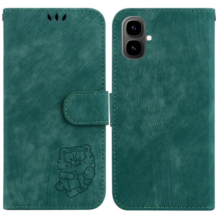 

For Tecno Pop 10 / Spark Go 2 4G Little Tiger Embossed Leather Phone Case(Green)
