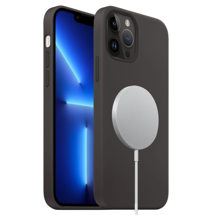 

For iPhone 13 Pro Liquid Silicone Full Coverage MagSafe Phone Case(Black)