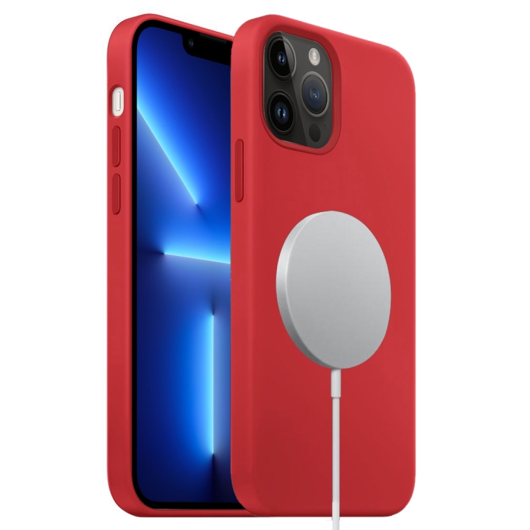 

For iPhone 13 Pro Liquid Silicone Full Coverage MagSafe Phone Case(Red)