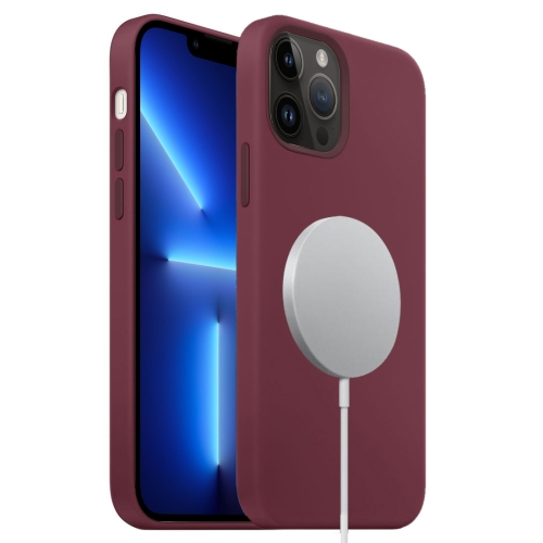 

For iPhone 13 Pro MagSafe Liquid Silicone Full Coverage Phone Case(Wine Red)
