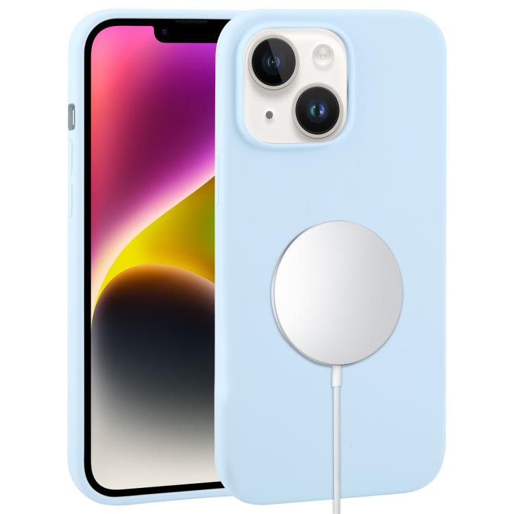 

For iPhone 14 Liquid Silicone Full Coverage MagSafe Phone Case(Sierra Blue)