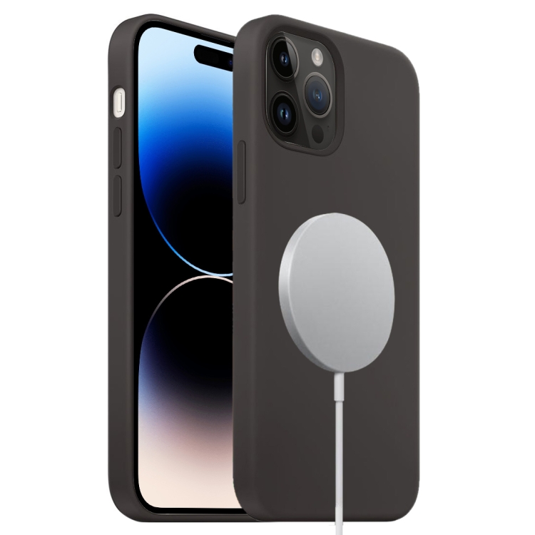 

For iPhone 14 Pro Liquid Silicone Full Coverage MagSafe Phone Case(Black)