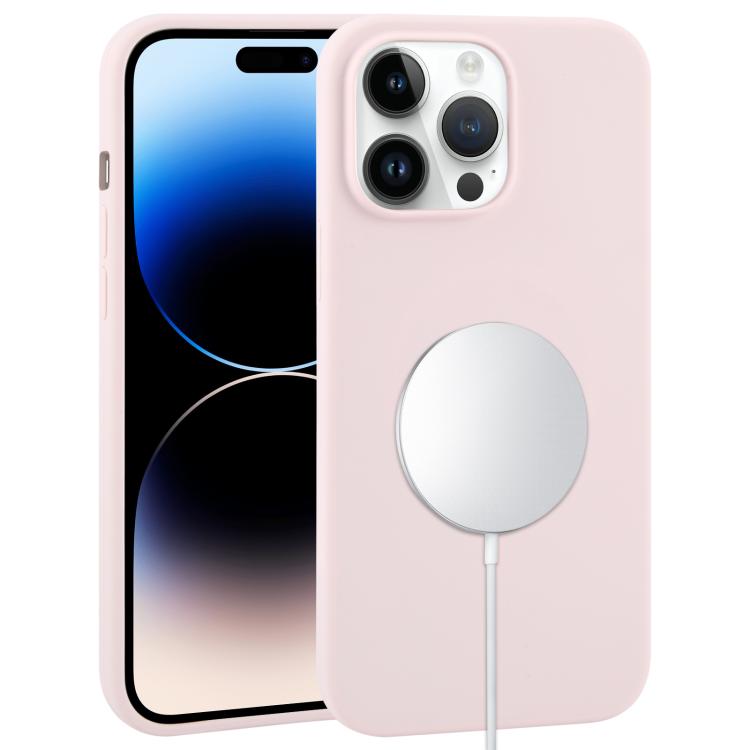 

For iPhone 14 Pro Liquid Silicone Full Coverage MagSafe Phone Case(Light Pink)