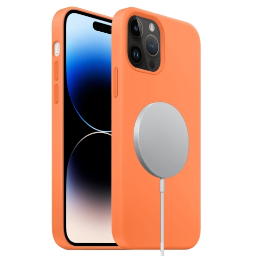 

For iPhone 14 Pro Max MagSafe Liquid Silicone Full Coverage Phone Case(Orange)