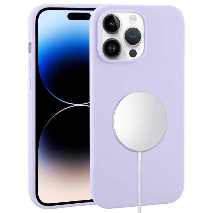 

For iPhone 14 Pro Max Liquid Silicone Full Coverage MagSafe Phone Case(Lilac Purple)