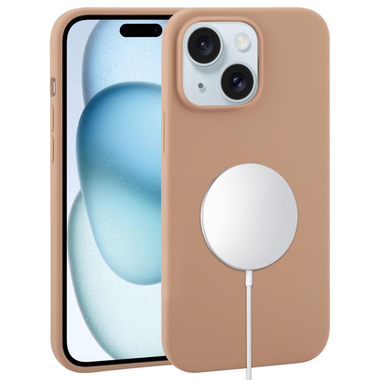 

For iPhone 15 Liquid Silicone Full Coverage MagSafe Phone Case(Brown)