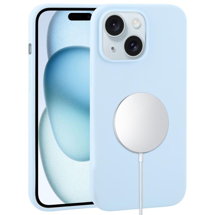 

For iPhone 15 Liquid Silicone Full Coverage MagSafe Phone Case(Sierra Blue)