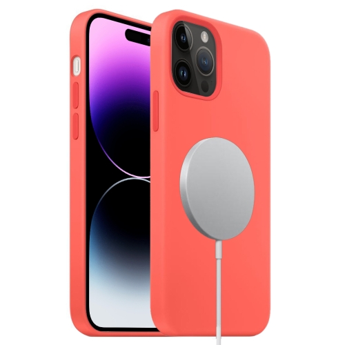 

For iPhone 15 Pro MagSafe Liquid Silicone Full Coverage Phone Case(Pink Orange)
