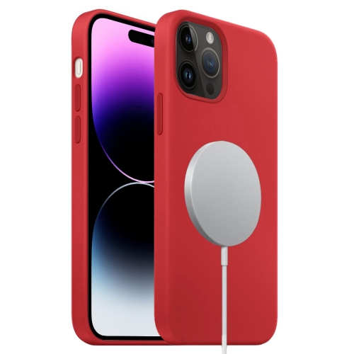 

For iPhone 15 Pro MagSafe Liquid Silicone Full Coverage Phone Case(Red)